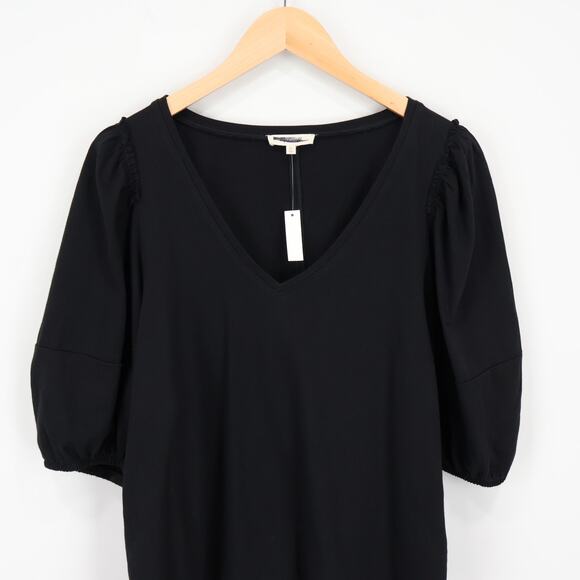 Madewell Puff Sleeve V Neck Tee Black Size XL NWT - Picture 3 of 7